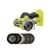 Ryobi ONE+ HP 18V Brushless Cordless Compact Cut-Off Tool (Tool Only) With 3 In. Carbide Cut Off Wheel Set (6-Piece)