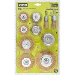 Ryobi Wire Wheel Assortment Set (10-Piece) -Ryobi Store ryobi power sander accessories a721001 66 1000