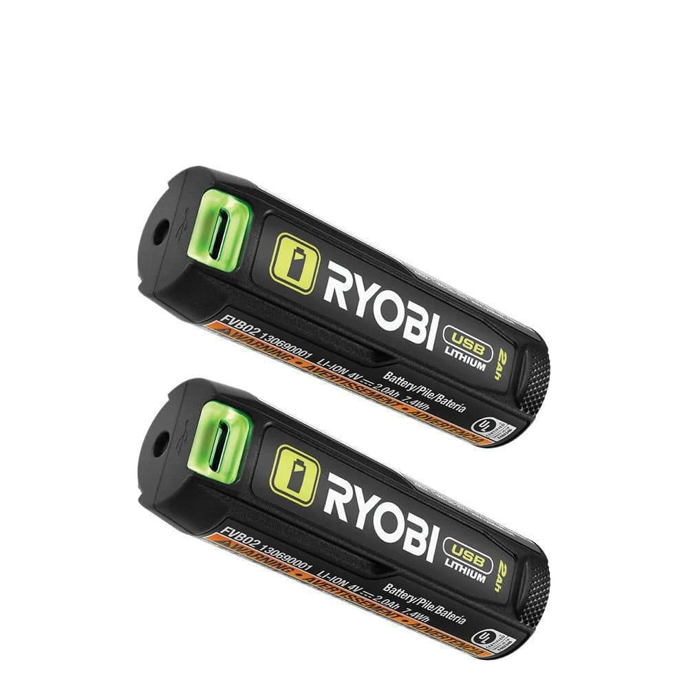Ryobi USB Lithium 2.0 Ah Lithium Rechargeable Battery (2-Pack) 1 Ryobi USB Lithium 2.0 Ah Lithium Rechargeable Battery (2-Pack)