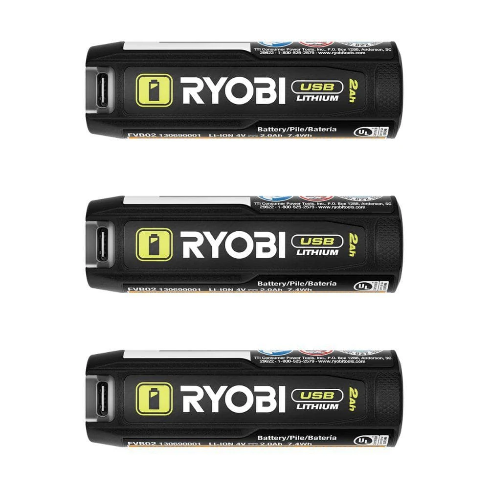 Ryobi USB Lithium 2.0 Ah Lithium Rechargeable Batteries (4-Pack) 1 Ryobi USB Lithium 2.0 Ah Lithium Rechargeable Batteries (4-Pack)