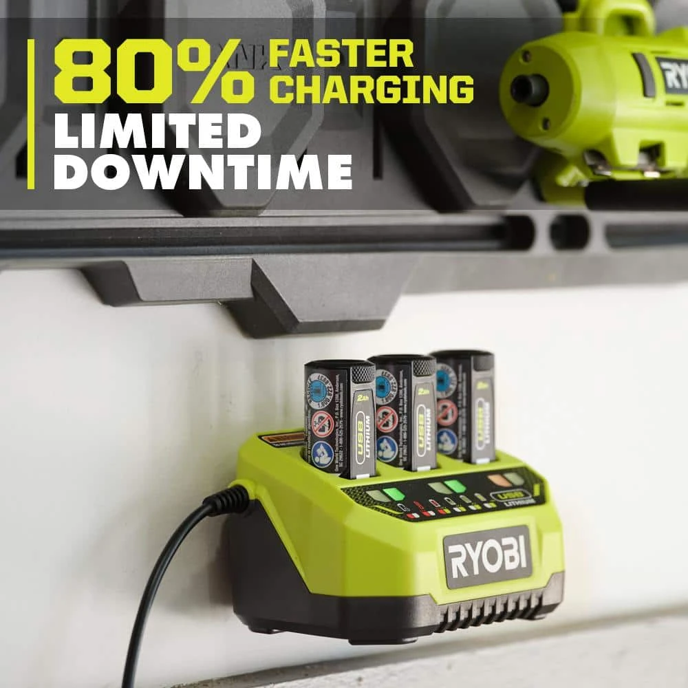 Ryobi USB Lithium 3-Port Charger With USB Lithium 3.0 Ah Lithium-Ion Rechargeable Battery 4 Ryobi USB Lithium 3-Port Charger With USB Lithium 3.0 Ah Lithium-Ion Rechargeable Battery - Image 4