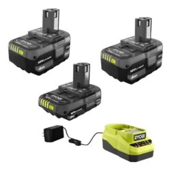 Ryobi ONE+ 18V Lithium-Ion 4.0 Ah Battery, 2.0 Ah Battery, And Charger Kit WithONE+ 4.0 Ah Lithium-Ion Battery