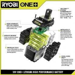 Ryobi ONE+ 18V 8.0 Ah Lithium-Ion HIGH PERFORMANCE Battery 16 Ryobi ONE+ 18V 8.0 Ah Lithium-Ion HIGH PERFORMANCE Battery -Ryobi Store ryobi power tool batteries pbp1008 40 1000