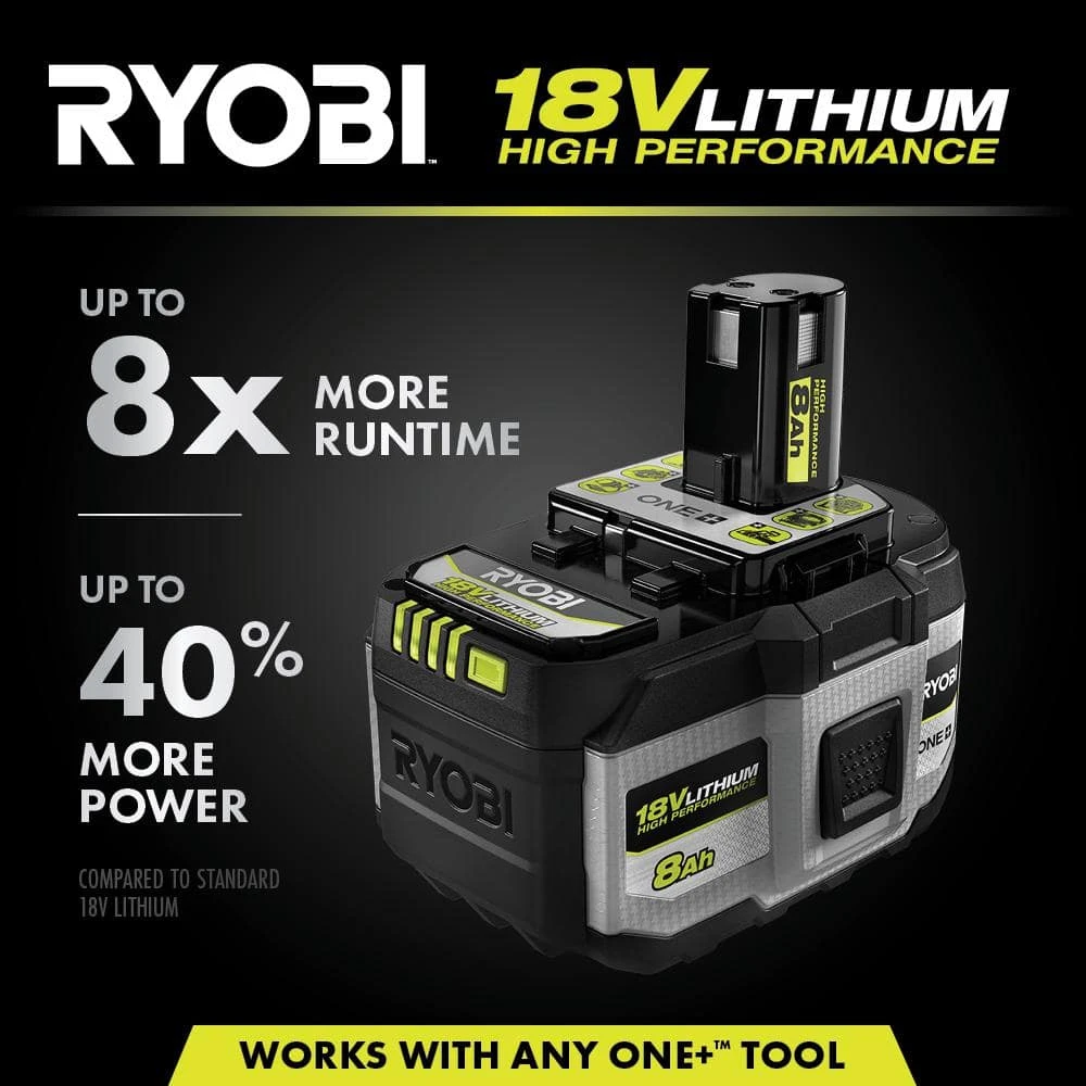 Ryobi ONE+ 18V 8.0 Ah Lithium-Ion HIGH PERFORMANCE Battery 2 Ryobi ONE+ 18V 8.0 Ah Lithium-Ion HIGH PERFORMANCE Battery - Image 2