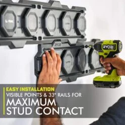 Ryobi ONE+ 18V Lithium-Ion 4.0 Ah Battery (2-Pack), With LINK Wall Rails (2-Pack), And (2) LINK ONE+ Battery Shelves -Ryobi Store ryobi power tool batteries pbp2005 stm504 stm818 stm818 40 1000