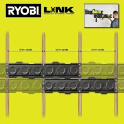 Ryobi ONE+ 18V Lithium-Ion 4.0 Ah Battery (2-Pack), With LINK Wall Rails (2-Pack), And (2) LINK ONE+ Battery Shelves -Ryobi Store ryobi power tool batteries pbp2005 stm504 stm818 stm818 66 1000
