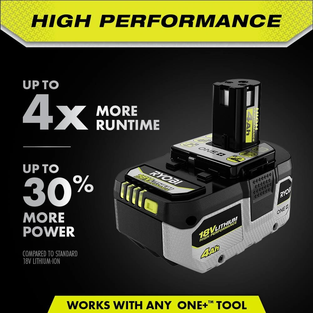 Ryobi ONE+ 18V Lithium-Ion 4.0 Ah HIGH PERFORMANCE Battery With (2) 2.0 Ah HIGH PERFORMANCE Batteries 2 Ryobi ONE+ 18V Lithium-Ion 4.0 Ah HIGH PERFORMANCE Battery With (2) 2.0 Ah HIGH PERFORMANCE Batteries - Image 2