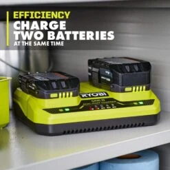 Ryobi ONE+ 18V Dual-Port Simultaneous Charger With ONE+ 18V 4.0 Ah Lithium-Ion Battery (2-Pack) -Ryobi Store ryobi power tool batteries pcg005 pbp2005 1d 1000