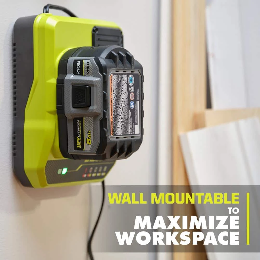 Ryobi ONE+ 18V 8A Rapid Charger With ONE+ 18V 8.0 Ah Lithium-Ion HIGH PERFORMANCE Battery 6 Ryobi ONE+ 18V 8A Rapid Charger With ONE+ 18V 8.0 Ah Lithium-Ion HIGH PERFORMANCE Battery - Image 6