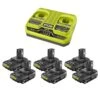 Ryobi ONE+ 18V (6) 1.5 Ah Batteries With Dual-Port Charger Starter Kit