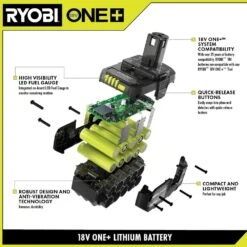 Ryobi ONE+ 18V Lithium-Ion Starter Kit With 2.0 Ah Battery, 4.0 Ah Battery, Charger And FREE ONE+ HP 120 MPH 450 CFM Blower -Ryobi Store ryobi power tool batteries psk106sb p21014btl 40 1000