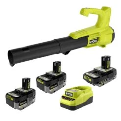 Ryobi ONE+ 18V HIGH PERFORMANCE Kit W/ (2) 4.0 Ah Batteries, 2.0 Ah Battery, Charger, & ONE+ 250 CFM Cordless Leaf Blower