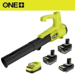 Ryobi ONE+ 18V HIGH PERFORMANCE Kit W/ (2) 4.0 Ah Batteries, 2.0 Ah Battery, Charger, & ONE+ 250 CFM Cordless Leaf Blower -Ryobi Store ryobi power tool batteries psk108sb p21011btl d4 1000