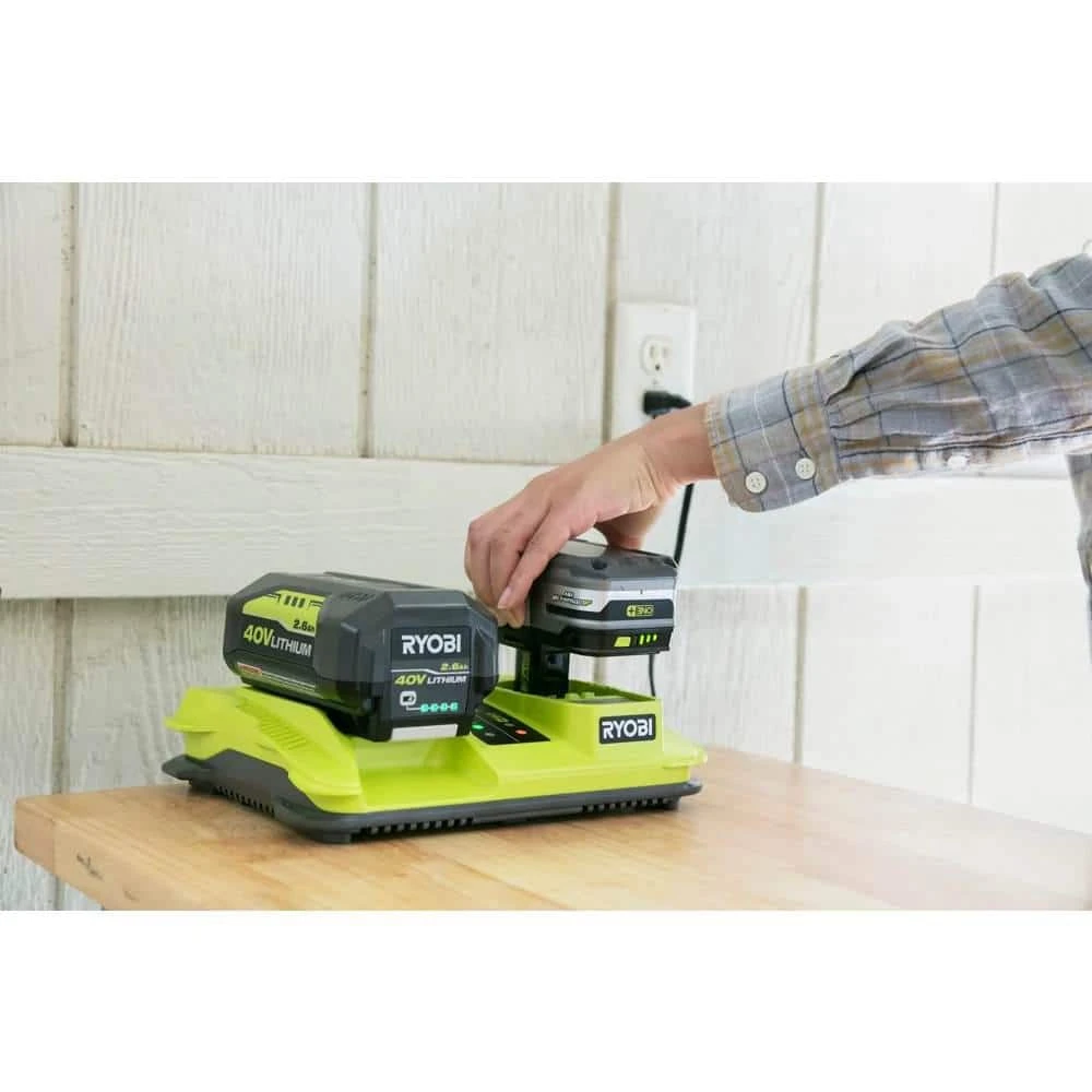 Ryobi ONE+ Lithium-Ion Dual Platform Charger For ONE+ 18V And 40-Volt Batteries 7 Ryobi ONE+ Lithium-Ion Dual Platform Charger For ONE+ 18V And 40-Volt Batteries - Image 7