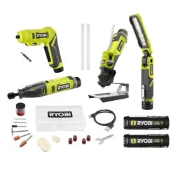 Ryobi USB Lithium Project Kit With Rotary Tool, Inspection Light, Screwdriver, Glue Pen, (2) 2 Ah Batteries, & Charging Cable
