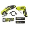 Ryobi USB Lithium 3-Tool Combo Kit With Flashlight, Screwdriver, Power Cutter, (2) 2 Ah Batteries, And Charging Cord