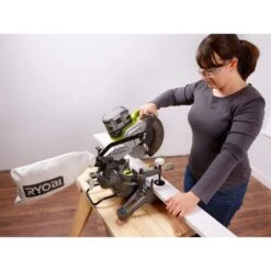 Ryobi ONE+ 18V Cordless 2-Tool Combo Kit With 7-1/4 In. Compound Miter Saw And AirStrike 18-Gauge Brad Nailer (Tools Only) -Ryobi Store ryobi power tool combo kits p553 p321 1f 1000