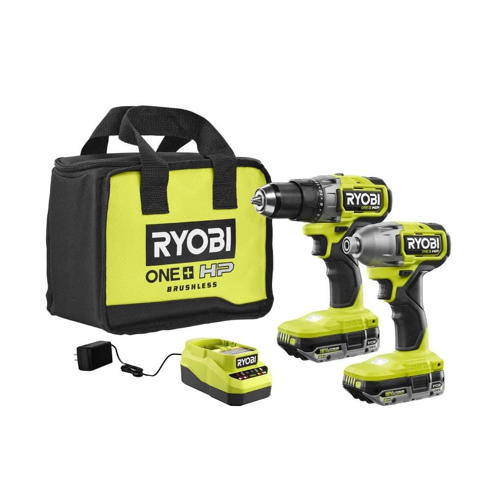 Ryobi ONE+ HP 18V Brushless Cordless 1/2 In. Drill/Driver And Impact Driver Kit W/(2) 2.0 Ah Batteries, Charger, And Bag 1 Ryobi ONE+ HP 18V Brushless Cordless 1/2 In. Drill/Driver And Impact Driver Kit W/(2) 2.0 Ah Batteries, Charger, And Bag