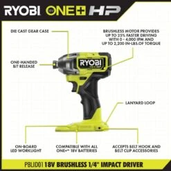 Ryobi ONE+ HP 18V Brushless Cordless 1/2 In. Drill/Driver And Impact Driver Kit W/(2) 2.0 Ah Batteries, Charger, And Bag 16 Ryobi ONE+ HP 18V Brushless Cordless 1/2 In. Drill/Driver And Impact Driver Kit W/(2) 2.0 Ah Batteries, Charger, And Bag -Ryobi Store ryobi power tool combo kits pblck01k 66 1000