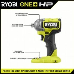 Ryobi ONE+ HP 18V Brushless Cordless 2-Tool Combo Kit With 4.0 Ah Battery, 2.0 Ah Battery, Charger, And Bag 17 Ryobi ONE+ HP 18V Brushless Cordless 2-Tool Combo Kit With 4.0 Ah Battery, 2.0 Ah Battery, Charger, And Bag -Ryobi Store ryobi power tool combo kits pblck122k2 a0 1000