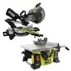 Ryobi ONE+ HP 18V Brushless Cordless 2-Tool Combo Kit With Miter Saw And Compact Portable Jobsite Table Saw (Tools Only)