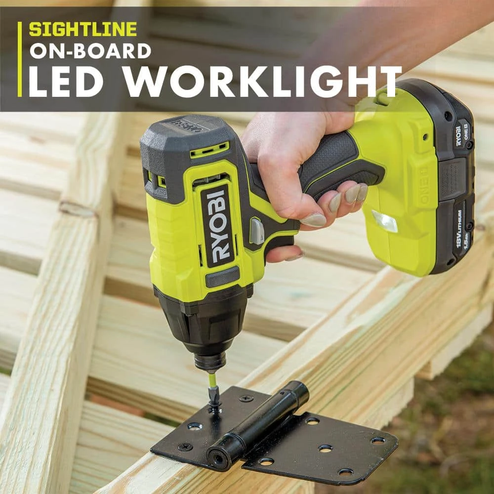 Ryobi ONE+ 18V Cordless 2-Tool Combo Kit With Drill/Driver, Impact Driver, 1.5 Ah Battery, And Charger 7 Ryobi ONE+ 18V Cordless 2-Tool Combo Kit With Drill/Driver, Impact Driver, 1.5 Ah Battery, And Charger - Image 7