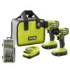 Ryobi ONE+ 18V Cordless 2-Tool Combo Kit With Drill/Driver, Impact Driver, (2) Batteries, Charger, & Driving Set (52-Piece)