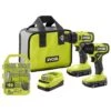 Ryobi ONE+ 18V Cordless 2-Tool Combo Kit With Drill/Driver, Impact Driver, (2) Batteries, Charger, Drill & Drive Kit (40Piece)