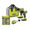 Ryobi ONE+ 18V Cordless 2-Tool Combo Kit W/ Drill/Driver, Impact Driver, (2) 1.5 Ah Batteries, Charger, & 70-Piece Driving Kit