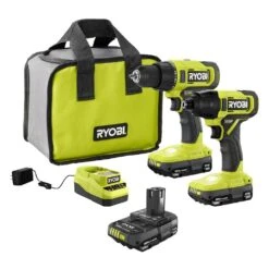 Ryobi ONE+ 18V Cordless 2-Tool Combo Kit W/ Drill/Driver, Impact Driver, (2) 1.5 Ah Batteries, Charger, & FREE 1.5 Ah Battery