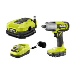 Ryobi ONE+ 18V Cordless 2-Tool Combo Kit With 1/2 In. Impact Wrench, Inflator, 2.0 Ah Battery, And Charger