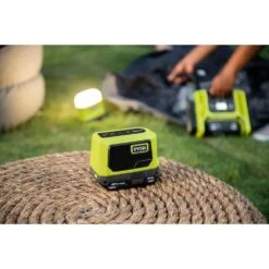 Ryobi ONE+ 18V Cordless 3-Tool Campers Kit With Area Light, Bluetooth Speaker, 4 In. Clamp Fan, 1.5 Ah Battery, And Charger -Ryobi Store ryobi power tool combo kits pcl1303k1 1d 1000