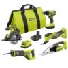 Ryobi ONE+ 18V Lithium-Ion Cordless 5-Tool Combo Kit Special Buy With (2) 2 Ah Batteries, Charger And Tool Bag