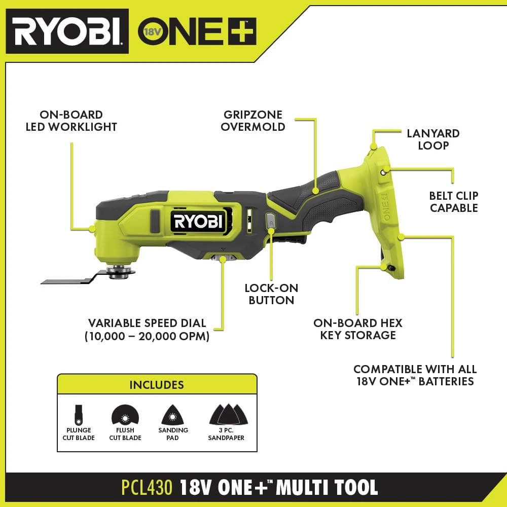 Ryobi ONE+ 18V Cordless 6-Tool Combo Kit With 1.5 Ah Battery, 4.0 Ah Battery, Charger, And LINK Rolling Tool Box 5 Ryobi ONE+ 18V Cordless 6-Tool Combo Kit With 1.5 Ah Battery, 4.0 Ah Battery, Charger, And LINK Rolling Tool Box - Image 5