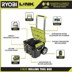 Ryobi ONE+ 18V Cordless 6-Tool Combo Kit With 1.5 Ah Battery, 4.0 Ah Battery, Charger, And LINK Rolling Tool Box 19 Ryobi ONE+ 18V Cordless 6-Tool Combo Kit With 1.5 Ah Battery, 4.0 Ah Battery, Charger, And LINK Rolling Tool Box -Ryobi Store ryobi power tool combo kits pcl1600k2 stm201 66 1000