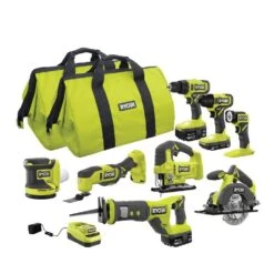 Ryobi ONE+ 18V Cordless 8-Tool Combo Kit With (1) 1.5 Ah Battery And (2) 4.0 Ah Batteries And Charger -Ryobi Store ryobi power tool combo kits pcl1800k3n d4 1000