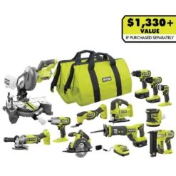 Ryobi ONE+ 18V Cordless 12-Tool Combo Kit With (1) 1.5 Ah Battery And (2) 4.0 Ah Batteries And Charger