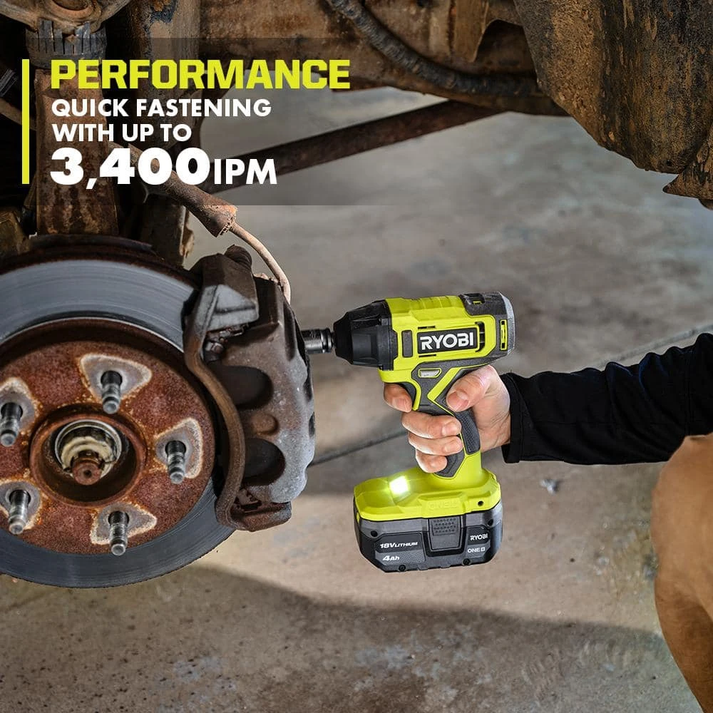 Ryobi ONE+ 18V Cordless 2-Tool Combo Kit With 1/2 In. Impact Wrench, 3/8 In. Impact Wrench, 4.0 Ah Battery, And Charger 6 Ryobi ONE+ 18V Cordless 2-Tool Combo Kit With 1/2 In. Impact Wrench, 3/8 In. Impact Wrench, 4.0 Ah Battery, And Charger - Image 6