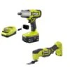 Ryobi ONE+ 18V Cordless 2-Tool Combo Kit With 1/2 In. Impact Wrench, Multi-Tool, 4.0 Ah Battery, And Charger