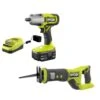 Ryobi ONE+ 18V Cordless 2-Tool Combo Kit With 1/2 In. Impact Wrench, Reciprocating Saw, 4.0 Ah Battery, And Charger