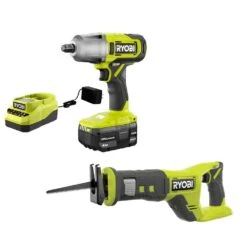 Ryobi ONE+ 18V Cordless 2-Tool Combo Kit With 1/2 In. Impact Wrench, Reciprocating Saw, 4.0 Ah Battery, And Charger