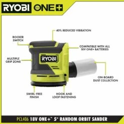 Ryobi ONE+ 18V Cordless 2-Tool Combo Kit With Random Orbit Sander And Corner Cat Finish Sander (Tools Only) -Ryobi Store ryobi power tool combo kits pcl406b pcl416b a0 1000