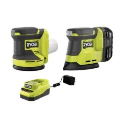 Ryobi ONE+ 18V Cordless 2-Tool Combo Kit With Corner Cat Finish Sander, 5 In. Random Orbit Sander, 4.0 Ah Battery And Charger
