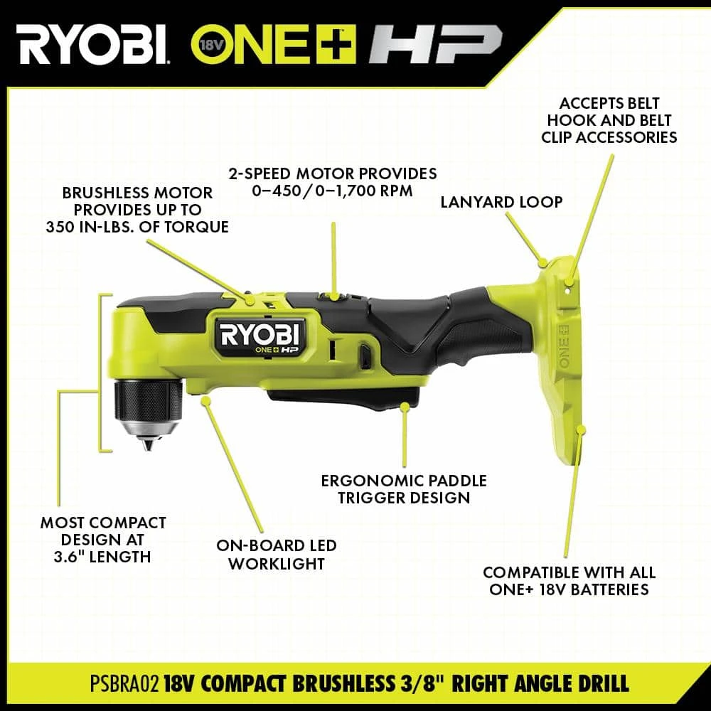 Ryobi ONE+ HP 18V Brushless Cordless Combo Kit (6-Tool) With (2) 1.5 Ah Batteries, Charger, And Bag 5 Ryobi ONE+ HP 18V Brushless Cordless Combo Kit (6-Tool) With (2) 1.5 Ah Batteries, Charger, And Bag - Image 5