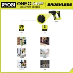Ryobi ONE+ HP 18V Brushless Cordless Compact 5/8 In. SDS Rotary Hammer (Tool Only) 23 Ryobi ONE+ HP 18V Brushless Cordless Compact 5/8 In. SDS Rotary Hammer (Tool Only) -Ryobi Store ryobi rotary hammers psbrh01b 44 1000