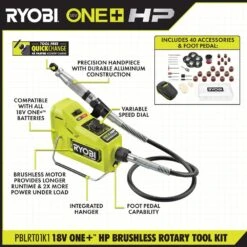 Ryobi ONE+ HP 18V Brushless Cordless Rotary Tool Kit With 2.0 Ah HIGH PERFORMANCE Battery And Charger -Ryobi Store ryobi rotary tools pblrt01k1 40 1000