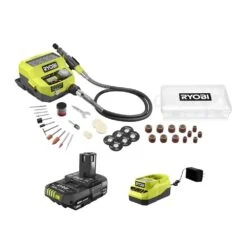 Ryobi ONE+ 18V Cordless Rotary Tool Station Kit With 2.0 Ah Battery And Charger