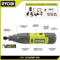 Ryobi 12V Cordless Rotary Tool Kit 15 Ryobi 12V Cordless Rotary Tool Kit -Ryobi Store ryobi rotary tools tvm01 40 1000
