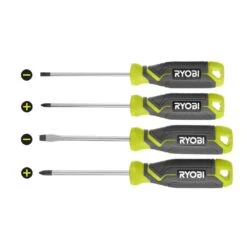 Ryobi Screwdriver Set (4-Piece) With Cushion Grip Handles