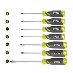 Ryobi Screwdriver Set (7-Piece) With Cushion Grip Handles